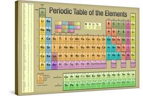 Periodic Table of the Elements Gold Scientific Chart-null-Stretched Canvas