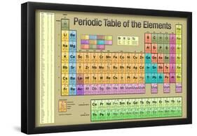 Periodic Table of the Elements Gold Scientific Chart-null-Framed Poster