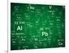 Periodic Table of the Elements. Green Background Illustration-Jason Winter-Framed Art Print