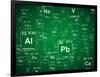 Periodic Table of the Elements. Green Background Illustration-Jason Winter-Framed Art Print