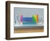 Periodic table of the elements with glassware-null-Framed Photographic Print