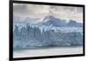 Perito Moreno glacier and mountain peak under a moody sky, Los Glaciares National Park, Argentina-francesco vaninetti-Framed Photographic Print