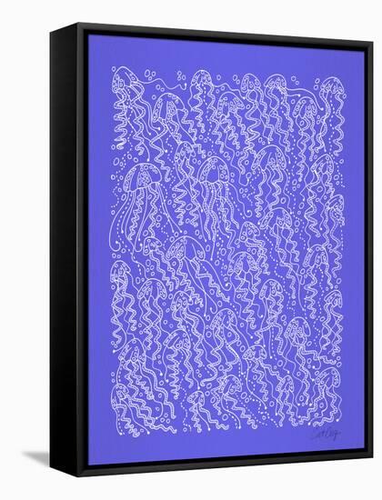 Periwinkle Jellyfish-Cat Coquillette-Framed Stretched Canvas