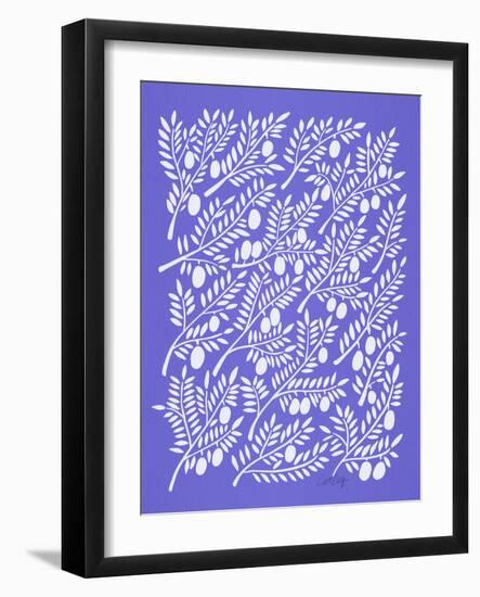 Periwinkle Olive Branches-Cat Coquillette-Framed Giclee Print