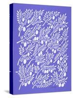 Periwinkle Olive Branches-Cat Coquillette-Stretched Canvas