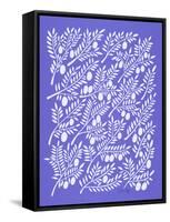 Periwinkle Olive Branches-Cat Coquillette-Framed Stretched Canvas