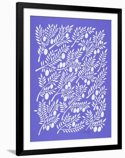 Periwinkle Olive Branches-Cat Coquillette-Framed Art Print