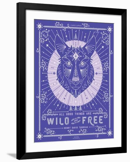 Periwinkle Wolf-Cat Coquillette-Framed Art Print