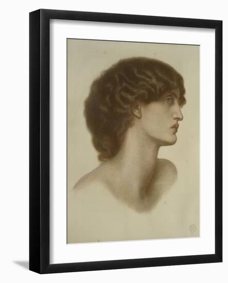 Perlascura, 1871 (Red and Brown Chalks Heightened with White, on Pale Green Paper)-Dante Gabriel Charles Rossetti-Framed Giclee Print