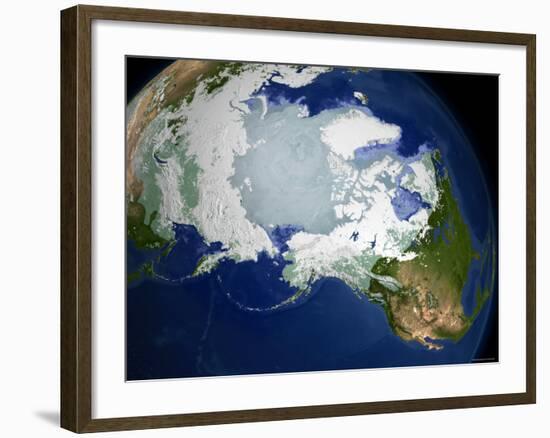 Permafrost, Snow Cover, and Sea Ice Surface Temperature over the Arctic Region-Stocktrek Images-Framed Photographic Print