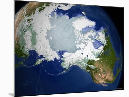 Permafrost, Snow Cover, and Sea Ice Surface Temperature over the Arctic Region-Stocktrek Images-Mounted Photographic Print