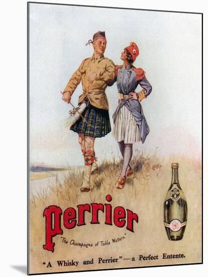 Perrier Advertisment-null-Mounted Giclee Print