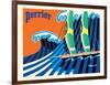 Perrier - The Sailboat - Hokusai The Great Wave - Vintage Advertising Poster, 1981-Bernard Villemot-Framed Art Print