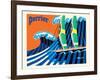 Perrier - The Sailboat - Hokusai The Great Wave - Vintage Advertising Poster, 1981-Bernard Villemot-Framed Art Print