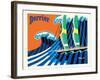 Perrier - The Sailboat - Hokusai The Great Wave - Vintage Advertising Poster, 1981-Bernard Villemot-Framed Art Print