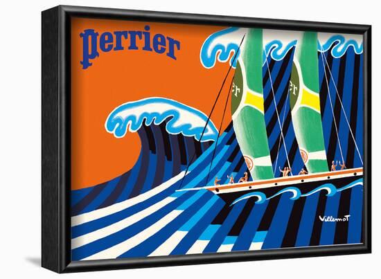 Perrier - The Sailboat - Hokusai The Great Wave-Bernard Villemot-Framed Art Print