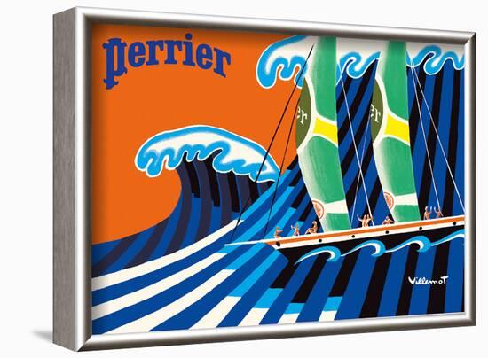 Perrier - The Sailboat - Hokusai The Great Wave-Bernard Villemot-Framed Art Print