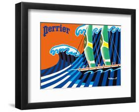 Perrier - The Sailboat - Hokusai The Great Wave-Bernard Villemot-Framed Art Print