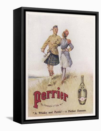 Perrier Water Goes Well with Whisky-null-Framed Stretched Canvas