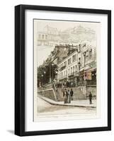 Perron du Théâtre Déjazet Gaité - Folies Dramatiques: Boulevard du Temple-Adolphe Martial-Potémont-Framed Giclee Print