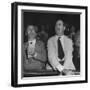 Perry E. Moore and Leslie J. Healey Shouting on Floor of Stock Exchange-Herbert Gehr-Framed Photographic Print