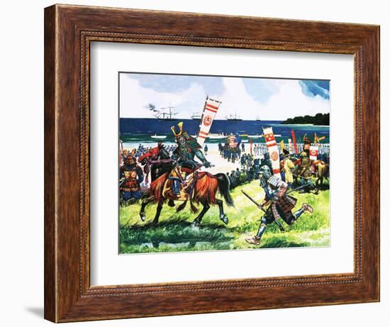 Perry Lands in Japan-English School-Framed Giclee Print