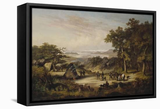 Perry's Expedition at Hako Date, 1865-William Heine-Framed Stretched Canvas