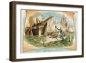 Perry's Victory on Lake Erie-null-Framed Art Print