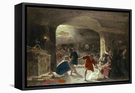 Persecution of the First Christians-Giuseppe Mancinelli-Framed Stretched Canvas