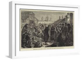 Persecution of the Jews in Russia, Scene Inside the Arsenal at Kiev-Johann Nepomuk Schonberg-Framed Giclee Print