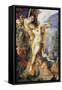 Perseus and Andromeda, C.1867-69 (W/C and Pen on Paper)-Gustave Moreau-Framed Stretched Canvas