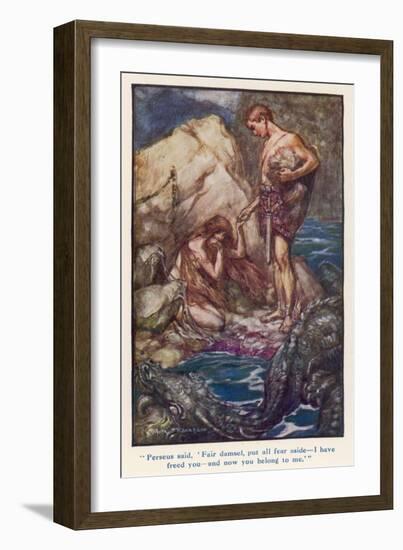 Perseus and Andromeda-Arthur Rackham-Framed Art Print