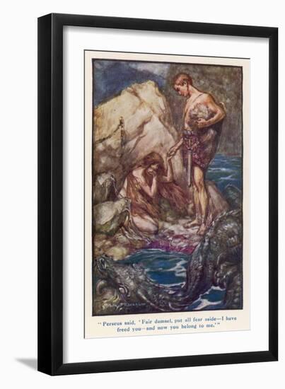 Perseus and Andromeda-Arthur Rackham-Framed Art Print