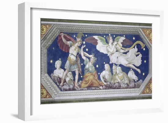 Perseus and the Medusa, Ceiling Decoration from the "Sala Di Galatea," 1511-12-Baldassare Peruzzi-Framed Giclee Print