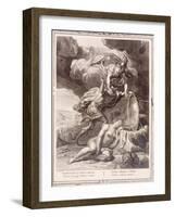 Perseus Cuts Off Medusa's Head, 1731 (Engraving)-Bernard Picart-Framed Giclee Print