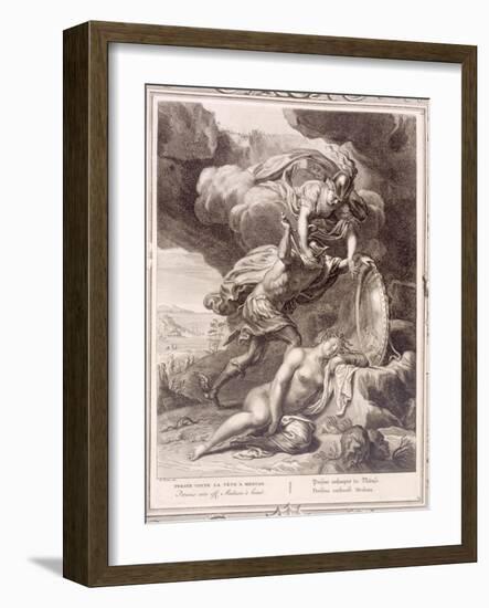 Perseus Cuts Off Medusa's Head, 1731 (Engraving)-Bernard Picart-Framed Giclee Print