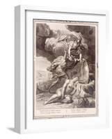 Perseus Cuts Off Medusa's Head, 1731 (Engraving)-Bernard Picart-Framed Giclee Print