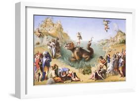 Perseus freeing Andromeda, 1510-15 circa, (oil and tempera on wood)-Piero di Cosimo-Framed Giclee Print