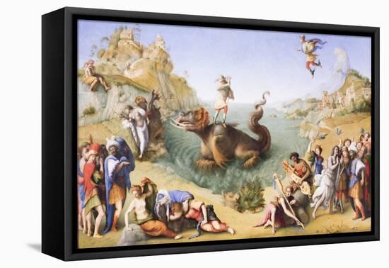 Perseus freeing Andromeda, 1510-15 circa, (oil and tempera on wood)-Piero di Cosimo-Framed Stretched Canvas