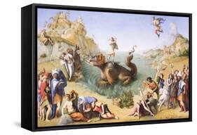 Perseus freeing Andromeda, 1510-15 circa, (oil and tempera on wood)-Piero di Cosimo-Framed Stretched Canvas