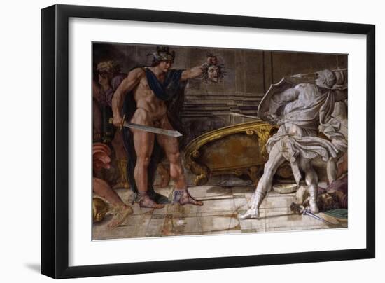 Perseus Holding Up Head of the Gorgon Medusa, from Loves of the Gods Frescos-Annibale Carracci-Framed Giclee Print