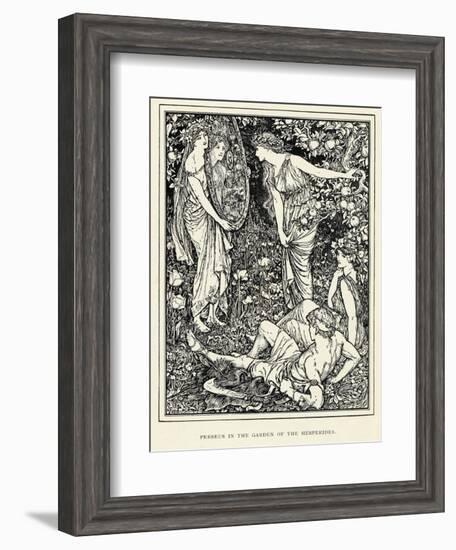 Perseus in the Garden of the Hesperides-Henry Justice Ford-Framed Art Print