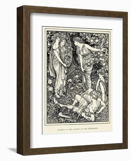 Perseus in the Garden of the Hesperides-Henry Justice Ford-Framed Art Print