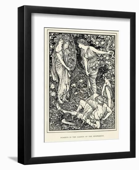 Perseus in the Garden of the Hesperides-Henry Justice Ford-Framed Art Print