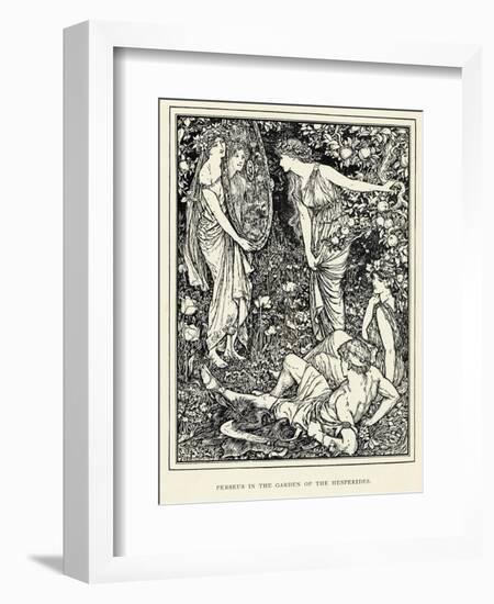 Perseus in the Garden of the Hesperides-Henry Justice Ford-Framed Art Print