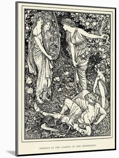 Perseus in the Garden of the Hesperides-Henry Justice Ford-Mounted Art Print