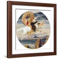 Perseus On Pegasus With the Head of Medusa-Frederick Leighton-Framed Art Print
