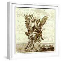 Perseus on the Winged Horse Pegasus, with Medusa's Head-English-Framed Giclee Print