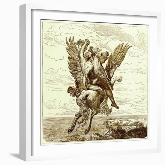 Perseus on the Winged Horse Pegasus, with Medusa's Head-English-Framed Giclee Print