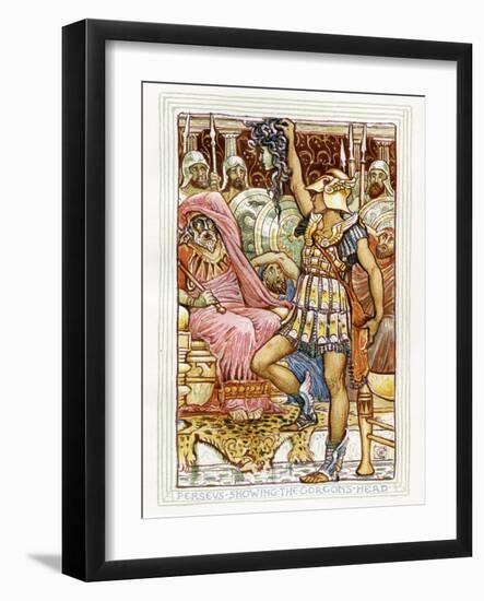 Perseus showing Medusa's head-Walter Crane-Framed Giclee Print